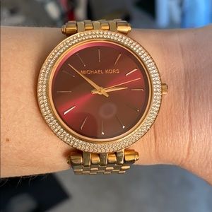 Michael Kors Rose Gold and Burgundy Watch